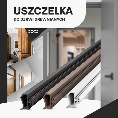 Uszczelka KD-14 12x5mm TPS BRĄZOWA do Drzwi Zewnętrznych i Wewnętrznych - do Drzwi Drewnianych Ościeżnic i Futryn