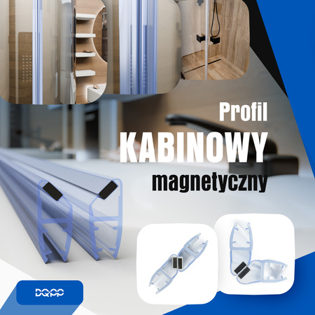 Uszczelka MAGNETYCZNA UM01 do Kabin Prysznicowych do SZYB 4mm 5mm 6mm
