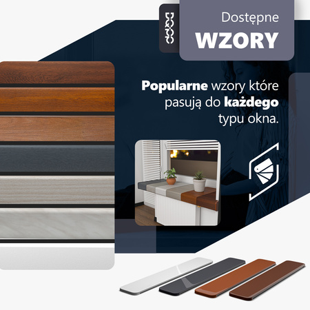 Nakładka Renowacyjna na stary parapet wewnętrzny Dąb Złoty Szerokość 38cm