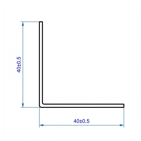 Kątownik PCV Samoprzylepny Wewnętrzny Narożnik 40x40mm CZARNY 2m