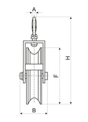Zblocze Hakowe z Hakiem Bloczek Budowlany do Lin Linowy 150mm