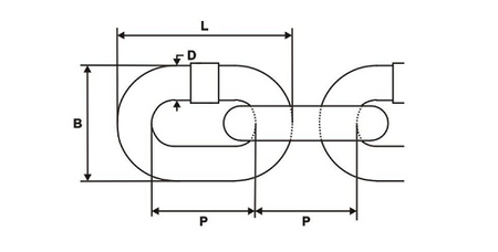Łańcuch TECHNICZNY DIN 766 Klasa Klasy 3 Ocynk OGNIOWY 8mm