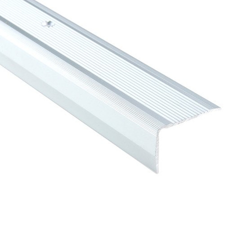 Profil Schodowy Aluminiowy Ryflowany Kątownik SREBRNY 40x25 Wkręcany Na Śruby