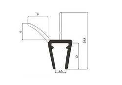 Uszczelka Kabiny Prysznicowej do Kabin Prysznicowych do Szyb 3,5mm-5mm UK13 0,1m - 2,0m