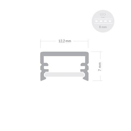 Profil ALU SLIM 1m - 2m + Klosz Mleczny