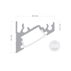 Profil ALU CORNER30 2m + Klosz Satyna