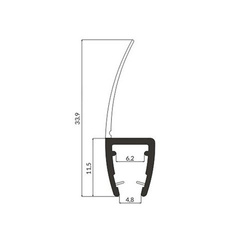 Uszczelka Kabiny Prysznicowej do Kabin Prysznicowych do Szyb 6mm-8mm UK05 0,1m - 2,0m