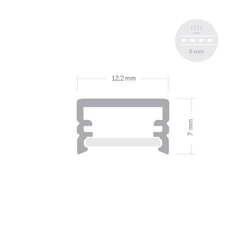 Profil ALU SLIM 1m - 2m + Klosz Mleczny