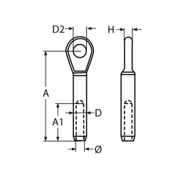 Śruba Oczkowa Uchwyt Balustrady do lin 4mm