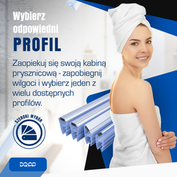 Uszczelka MAGNETYCZNA UM03 do Kabin Prysznicowych do SZYB 4mm 5mm 6mm