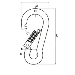 Karabińczyk do Lin Linowy 180mm z Zabezpieczeniem Zaczepem Ocynk Ocynkowany 14mm