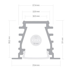 Profil ALU LED Deep 2m + Klosz Mleczny
