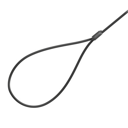 Linka Stalowa w PCV CZARNA z Pętlami Pętelkami Lina z Okiem Oczkami Pętlica 2,5/5mm 1x19