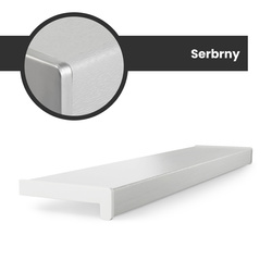 Parapet Wewnętrzny Komorowy PCV SREBRNY Szerokość 40cm + zaślepki GRATIS