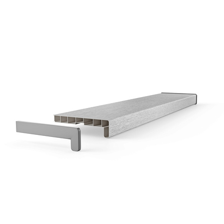 Parapet Wewnętrzny Komorowy PCV SREBRNY Szerokość 40cm + zaślepki GRATIS