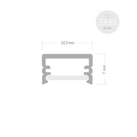 Profil ALU SLIM 1m - 2m + Klosz Satyna