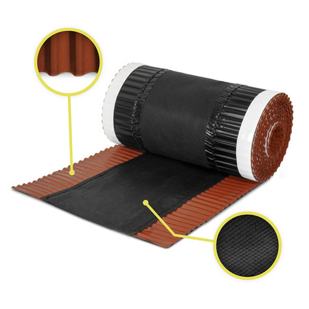 Taśma Aluminiowa KALENICOWA pod Gąsior vRoll 5mb Szerokość 240mm RAL 8004 CEGLANY