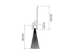 Listwa PCV Uszczelniająca ze Szczotką 20mm Szczotka do Drzwi 98cm PRZEZROCZYSTA