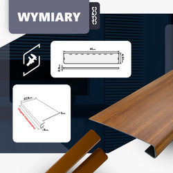 Nakładka Renowacyjna na stary parapet wewnętrzny Dąb Złoty Szerokość 38cm