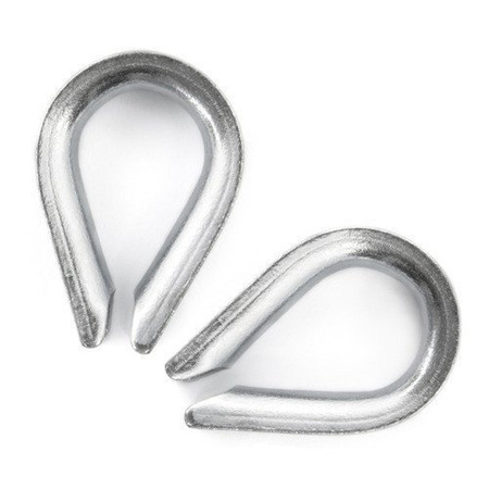 ZESTAW: lina ocynkowana 3mm 6x7 - 25m, zacisk kabłąkowy - 4 szt., kausza - 2 szt.