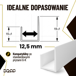 Kanał kablowy Listwa PCV 15x10mm korytko kablowe Białe samoprzylepne