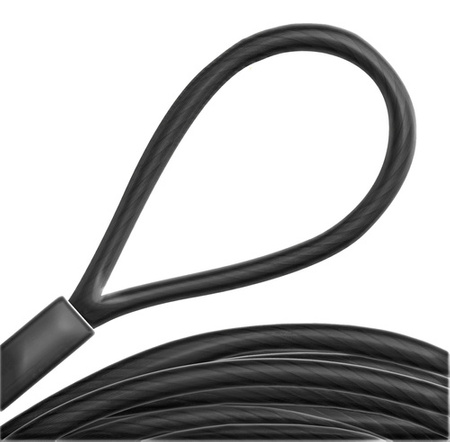 Linka Stalowa w PCV CZARNA z Pętlami Pętelkami Lina z Okiem Oczkami Pętlica 2,5/5mm 1x19
