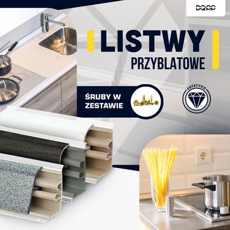 Listwa Przyblatowa Blatowa do Blatu Kuchenna PCV PVC 37mm ANTRACYT + wkręty GRATIS!