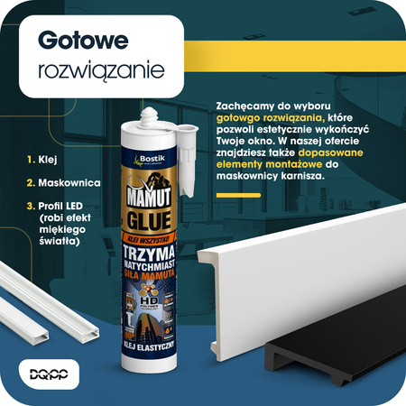 Listwa Karniszowa Maskująca Karnisz 10cm Biała 2m