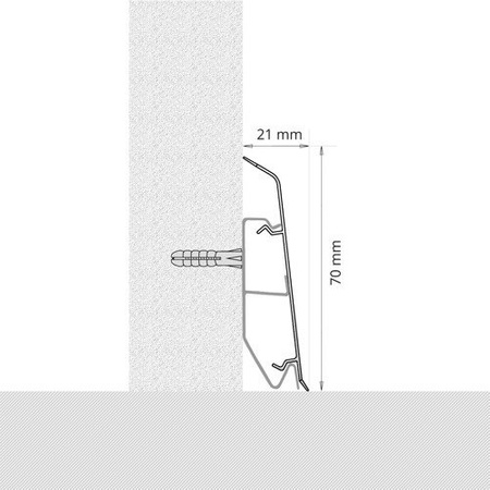Listwa przypodłogowa podłogowa PCV 70mm PRÓBKA DĄB ANTYCZNY
