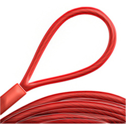 Linka Stalowa w PCV CZERWONA z Pętlami Pętelkami Lina z Okiem Oczkami Pętlica 2/4mm 1x19