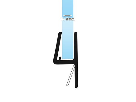 Uszczelka Kabiny Prysznicowej do Kabin Prysznicowych do Szyb 6mm-8mm UK29 0,1m - 2,0m