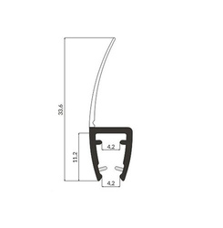 Uszczelka Kabiny Prysznicowej do Kabin Prysznicowych do Szyb 3,5mm-5mm UK04 0,1m - 2,0m