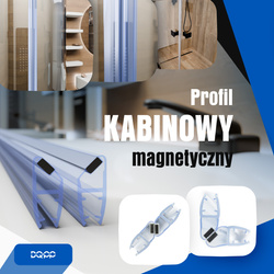 Uszczelka MAGNETYCZNA UM01 do Kabin Prysznicowych do SZYB 4mm 5mm 6mm