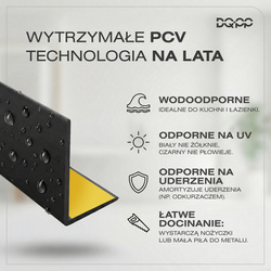 Kątownik PCV Samoprzylepny Wewnętrzny Narożnik 20x20mm BIAŁY 2m