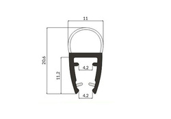 Uszczelka Kabiny Prysznicowej do Kabin Prysznicowych do Szyb 3,5mm-5mm UK06 0,1m - 2,0m