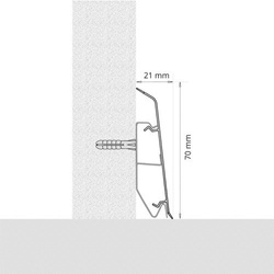 Listwa Przypodłogowa Podłogowa 70mm PCV 2m BIAŁA + 5 wkrętów GRATIS!