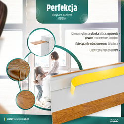 Listwa Maskująca PCV ANTRACYT Płaskownik do Okien Okna 40mm
