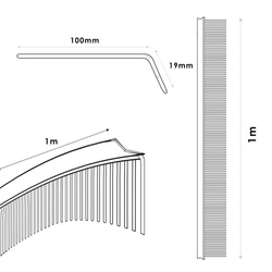 Grzebień Okapu Okapowy 100mm BRĄZ RAL 8017 1m