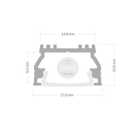 Profil ALU LED UNI 1m - 2m + Klosz Mleczny