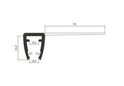 Uszczelka Kabiny Prysznicowej do Kabin Prysznicowych do Szyb 3,5mm-5mm UK01 0,1m - 2,0m
