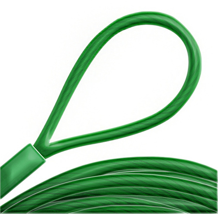Linka Stalowa w PCV ZIELONA z Pętlami Pętelkami Lina z Okiem Oczkami Pętlica 2,5/5mm 1x19