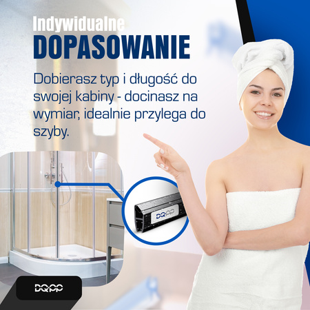 Uszczelka MAGNETYCZNA Czarna UM01 do Kabin Prysznicowych do SZYB 4mm 6mm