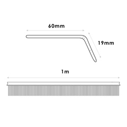 Grzebień Okapu Okapowy 60mm BRĄZ RAL 8017 1m