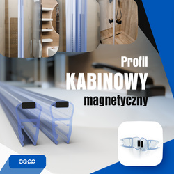Uszczelka MAGNETYCZNA UM03 do Kabin Prysznicowych do SZYB 4mm 5mm 6mm