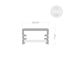 Profil ALU SLIM 1m - 2m + Klosz Satyna
