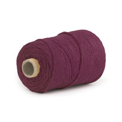 Sznurek Bawełniany Makrama 3mm 100m - 200m PURPUROWY