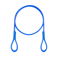 Linka Stalowa w PCV NIEBIESKA z Pętlami Pętelkami Lina z Okiem Oczkami Pętlica 2/4mm 1x19