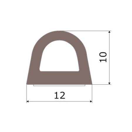 Uszczelka Gumowa Samoprzylepna D SD-54 12x10mm BRĄZOWA