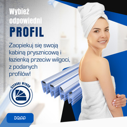 Uszczelka MAGNETYCZNA UM01 do Kabin Prysznicowych do SZYB 4mm 5mm 6mm