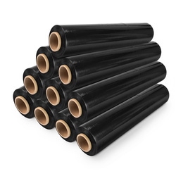 Folia Stretch Czarna Mocna Kryjąca Strecz Czarny 2,45kg Netto